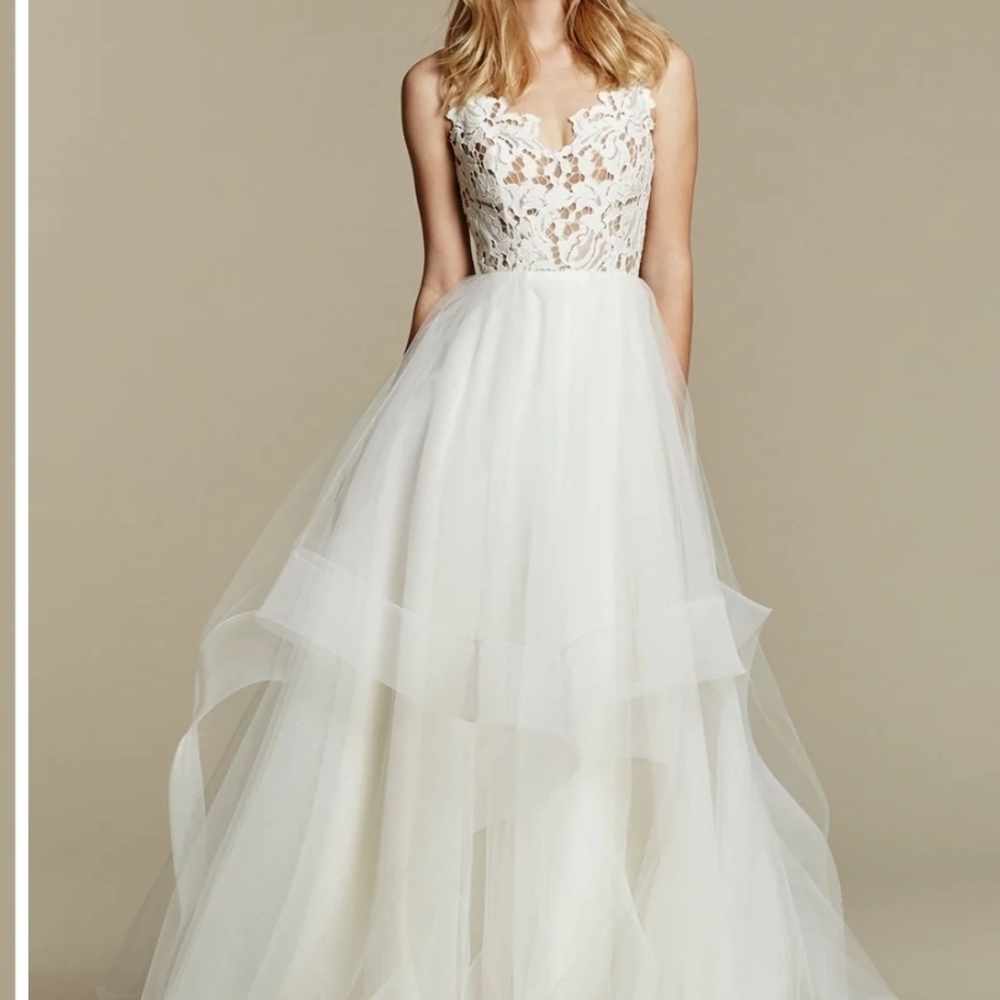 Hayley Paige Halo Ivory Lace Bodice Tulle Ballgown Size 6 Nwt